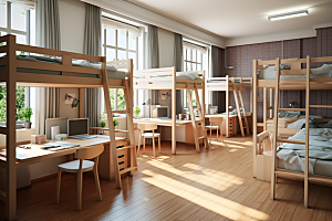 学校宿舍校舍上下铺摄影图