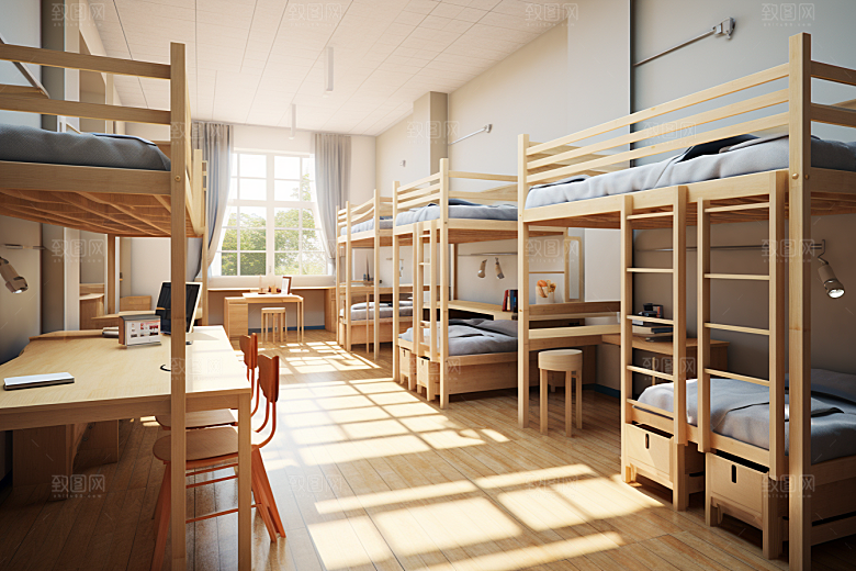 学校宿舍温馨住校摄影图