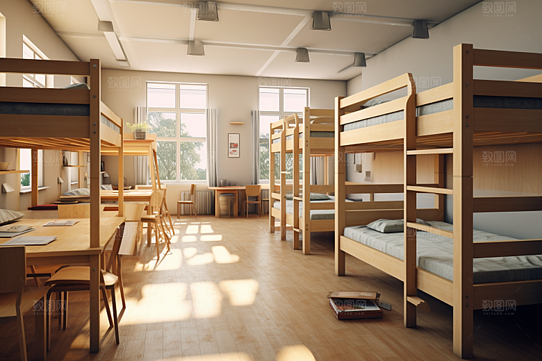学校宿舍开学季学校生活摄影图
