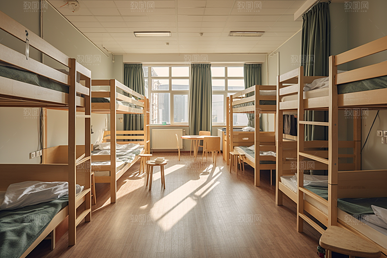 学校宿舍校舍温馨摄影图
