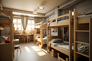 学校宿舍住校上下铺摄影图