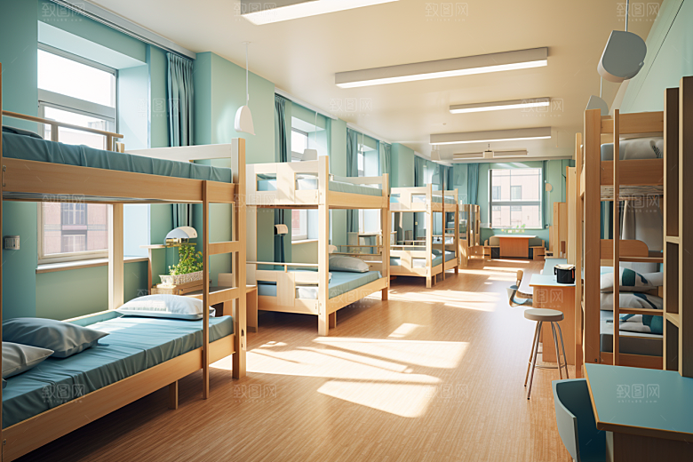学校宿舍大气温馨摄影图