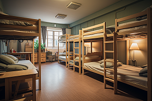学校宿舍室内住校摄影图