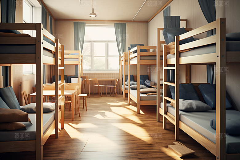 学校宿舍温馨开学季摄影图