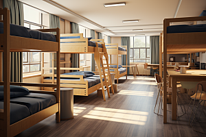 学校宿舍室内高中摄影图