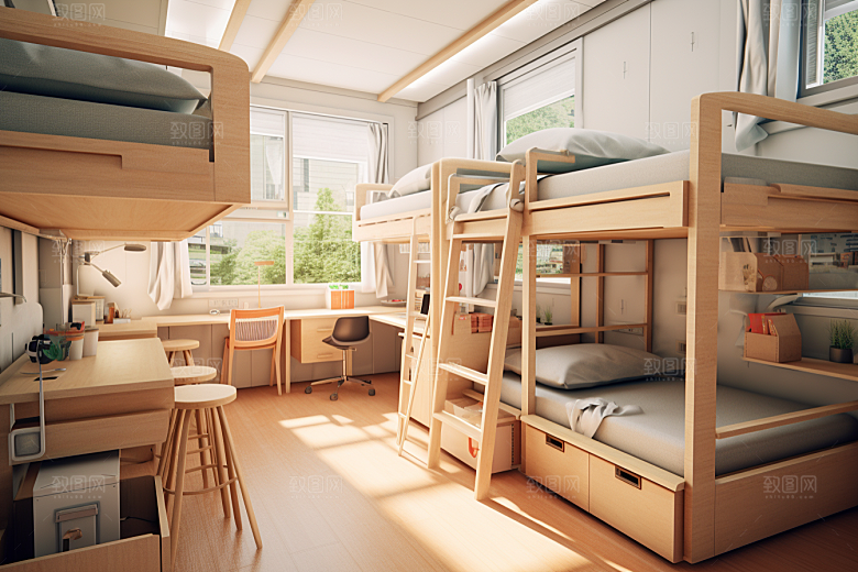 学校宿舍学校生活开学季摄影图
