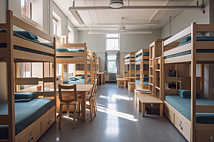学校宿舍上下铺学校生活摄影图