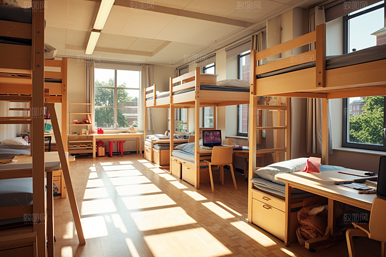 学校宿舍温馨开学季摄影图