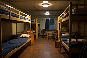 学校宿舍上下铺住校摄影图