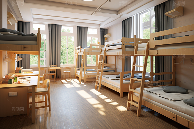 学校宿舍温馨住校摄影图