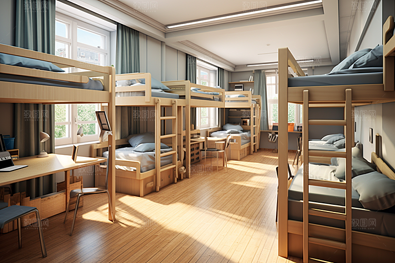 学校宿舍高清简约摄影图