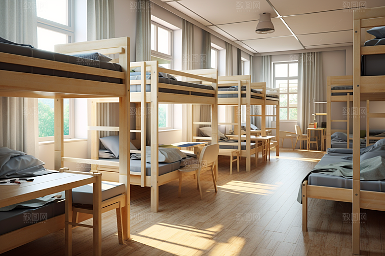 学校宿舍简约住校摄影图