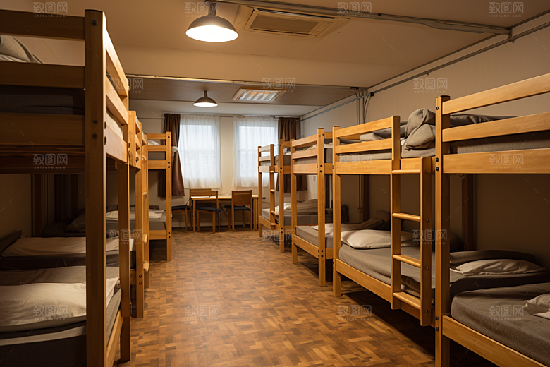 学校宿舍住校室内摄影图