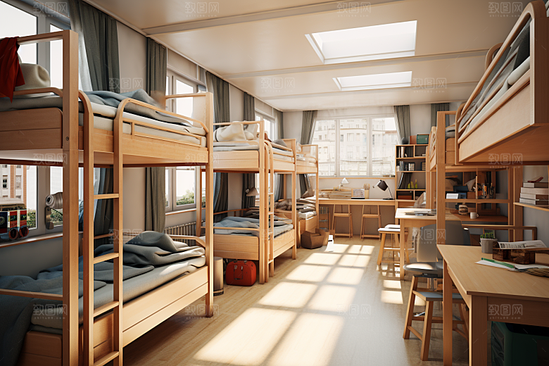 学校宿舍住校温馨摄影图