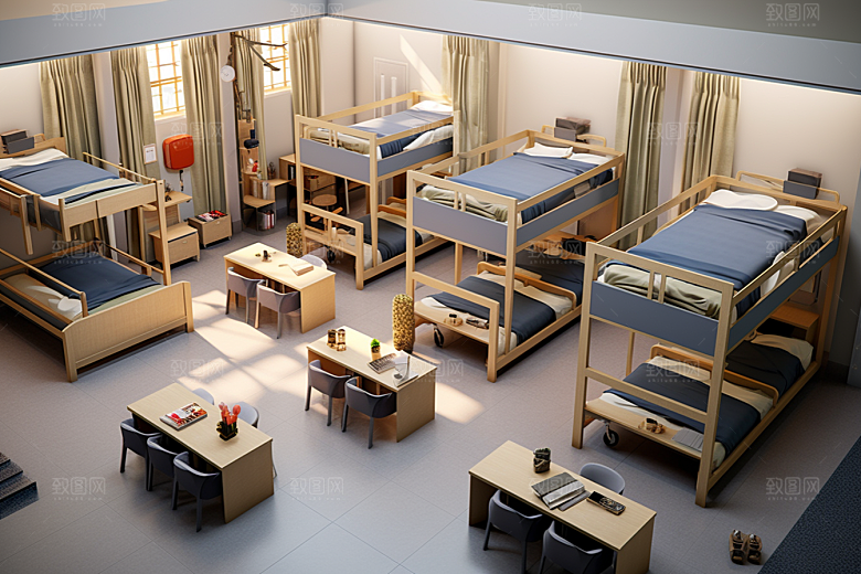 学校宿舍简约高中摄影图