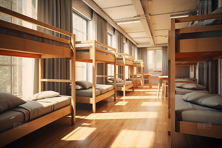 学校宿舍住校温馨摄影图