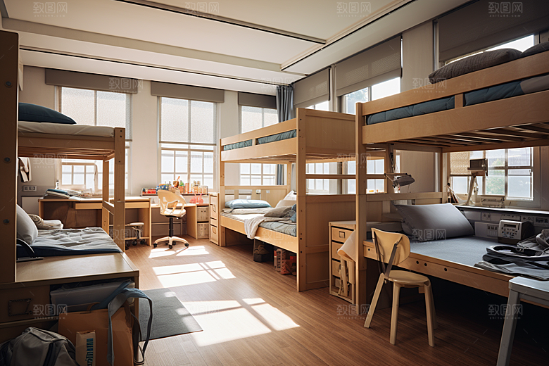 学校宿舍温馨开学季摄影图