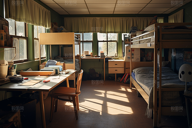 学校宿舍简约住校摄影图