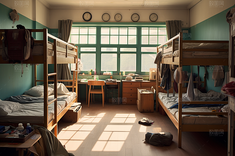 学校宿舍学校生活简约摄影图