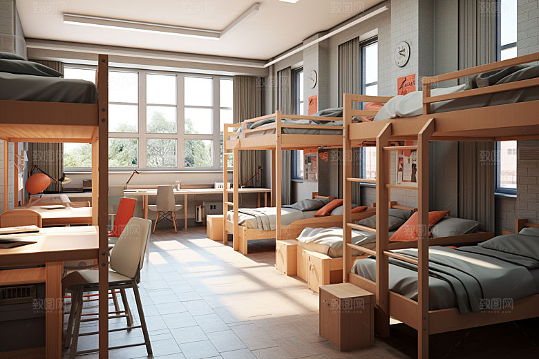 学校宿舍住校简约摄影图