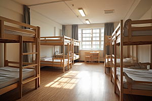 学校宿舍住校上下铺摄影图