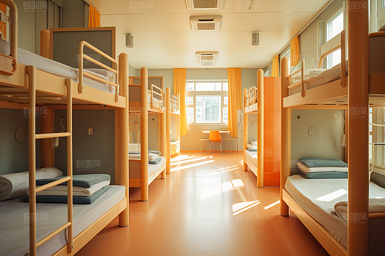 学校宿舍大气温馨摄影图