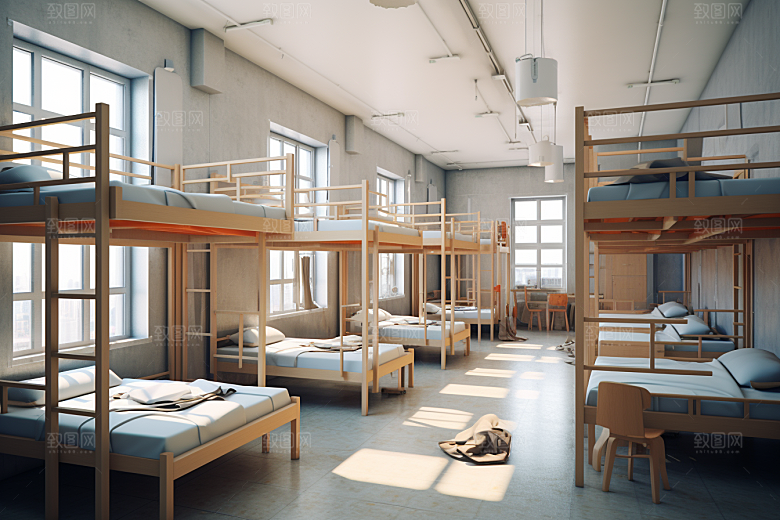 学校宿舍大气学校生活摄影图