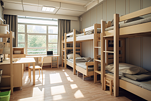 学校宿舍温馨简约摄影图