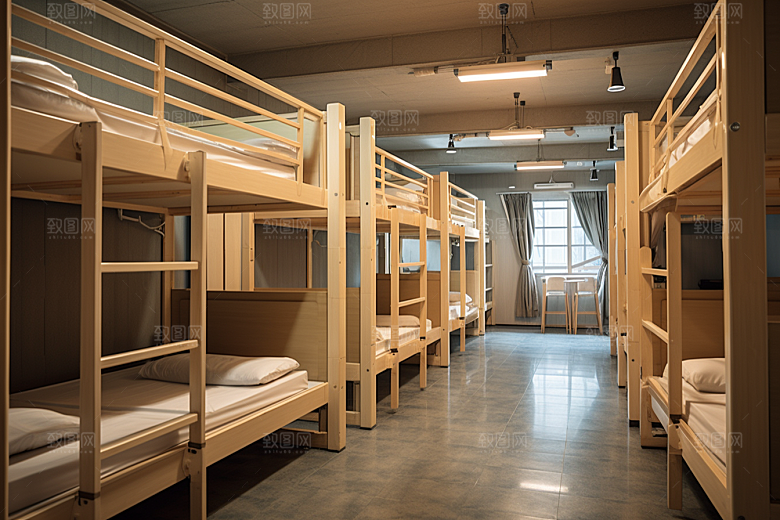 学校宿舍住校室内摄影图