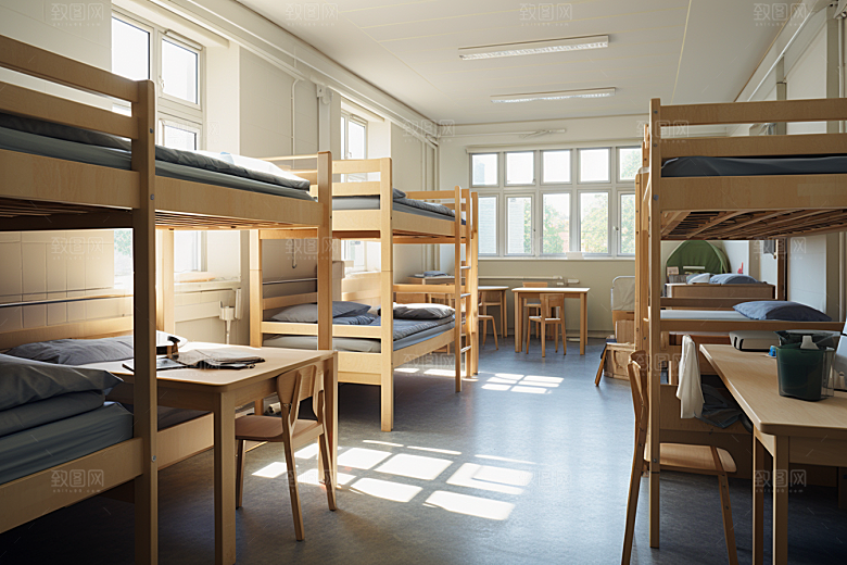 学校宿舍大气开学季摄影图