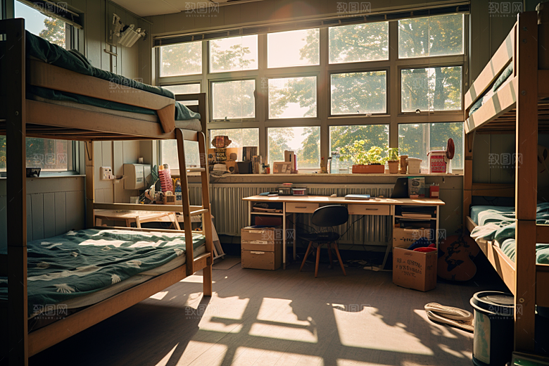 学校宿舍简约住校摄影图