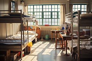 学校宿舍住校室内摄影图
