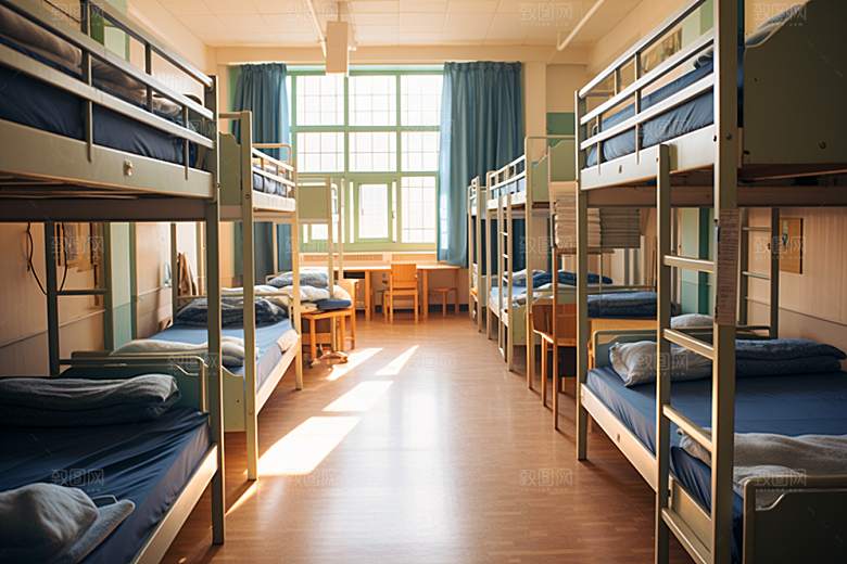 学校宿舍室内大学摄影图