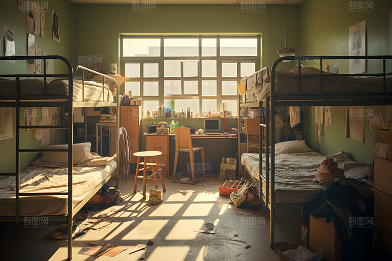 学校宿舍简约住校摄影图