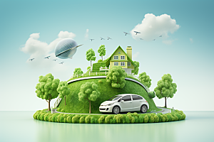 新能源汽车绿色出行高清素材