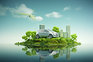 新能源汽车自然低碳素材