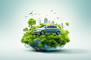 新能源汽车清新自然素材