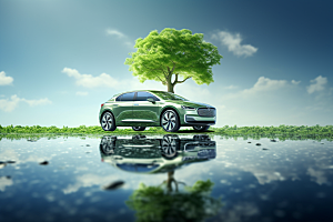 新能源汽车环保元素素材