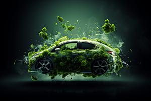 新能源汽车元素可持续发展素材