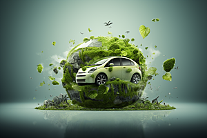 新能源汽车绿色出行低碳素材