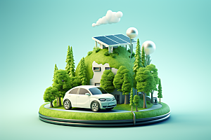 新能源汽车环保减排素材