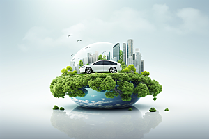 新能源汽车元素低碳素材