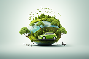 新能源汽车清新自然素材