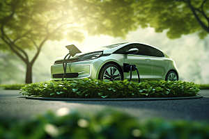 新能源汽车元素可持续发展素材