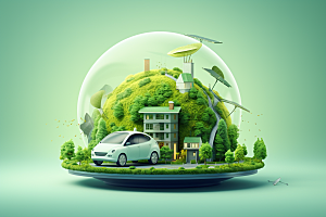 新能源汽车电车自然素材