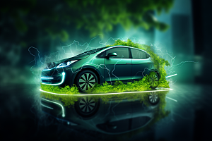 新能源汽车绿色出行环保素材