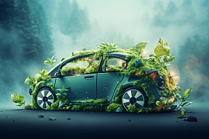 新能源汽车高清绿色出行素材