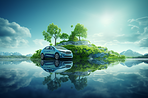 新能源汽车环保可持续发展素材