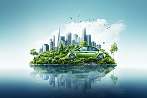 新能源汽车元素自然素材