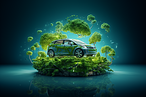 新能源汽车自然可持续发展素材